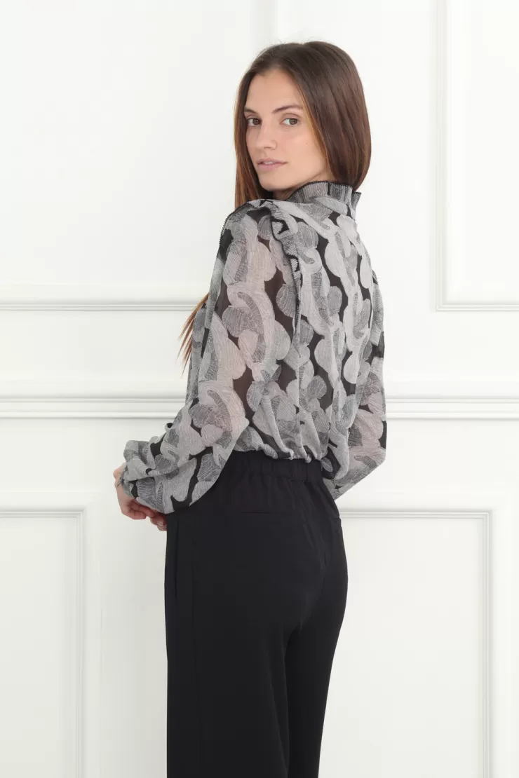 Abstract Floral Print Blouse In >ZERO DEGREES CELCIUS Sale