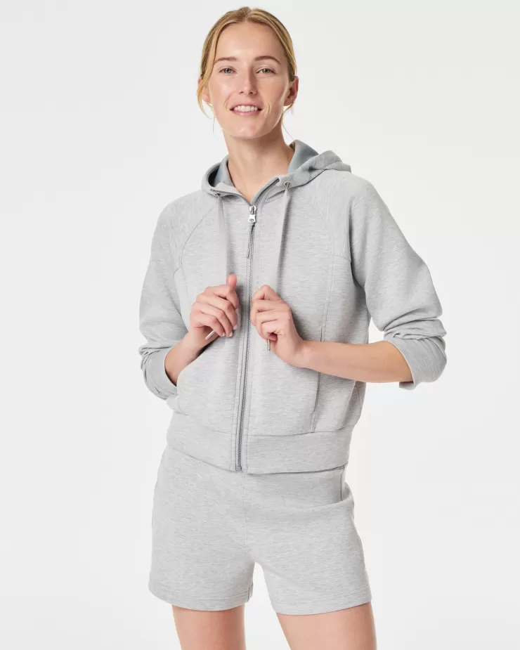 AirEssentials Full Zip Hoodie In Light Heather >SPANX Store