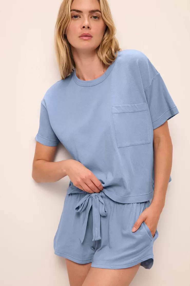 Aloe Infused Tee And Pant Pajama Set In Blue>EBERJEY Discount