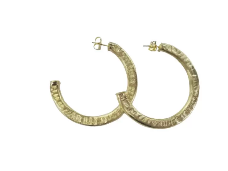 Arlene Hoop Earrings In Hammered >SHEILA FAJL New