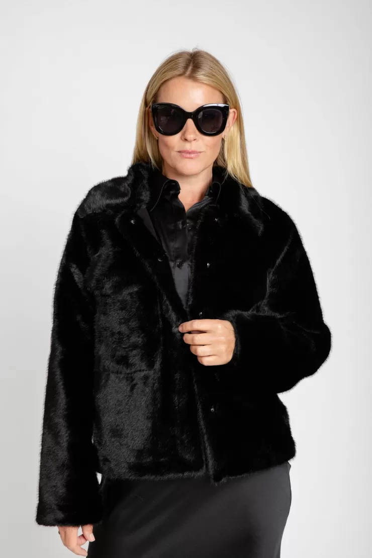 Audrey Faux Fur Jacket In >BURGESS Cheap