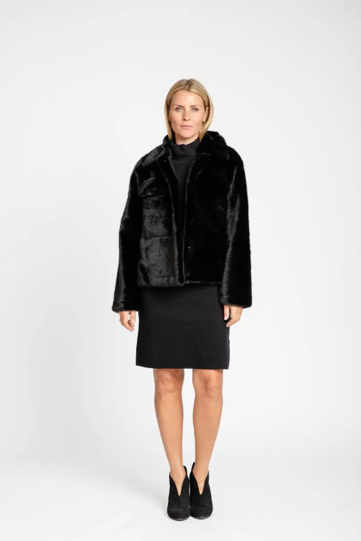 Audrey Faux Fur Jacket In >BURGESS Cheap