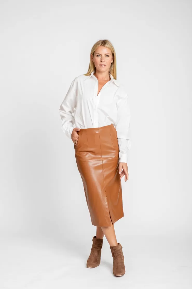 Ava Vegan Leather Pencil Skirt In >BURGESS Best