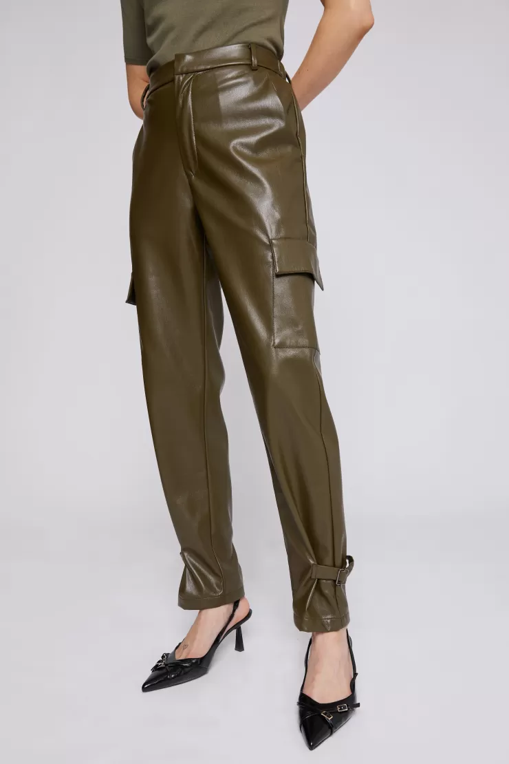 Bella Vegan Leather Cargo Joggers In >AMANDA MARIA Best Sale