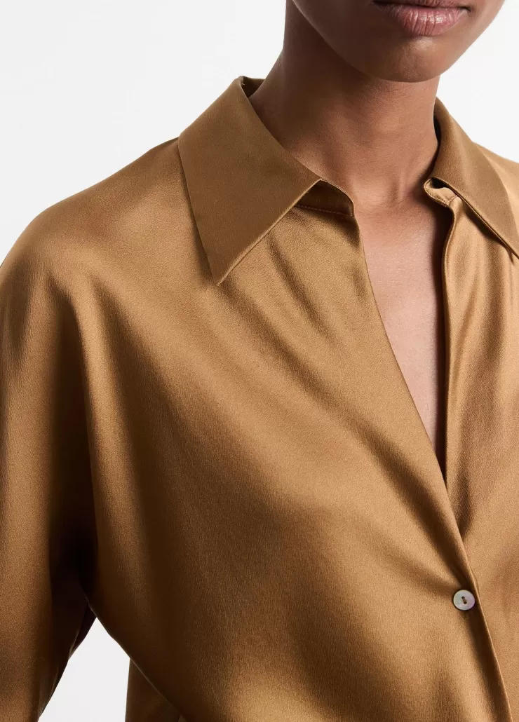 Bias Long Sleeve Blouse In >VINCE Clearance