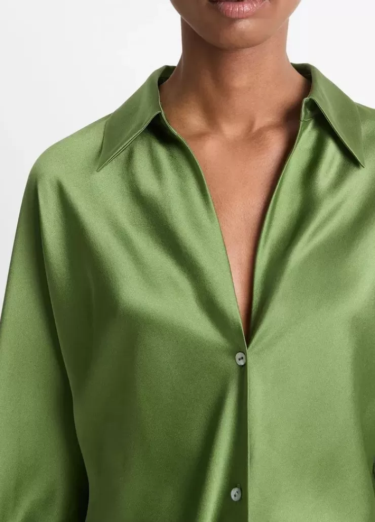 Bias Long Sleeve Blouse In >VINCE Outlet