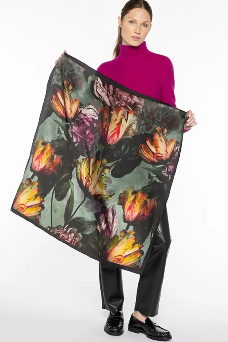 Botanical Print Scarf In >KINROSS CASHMERE Cheap