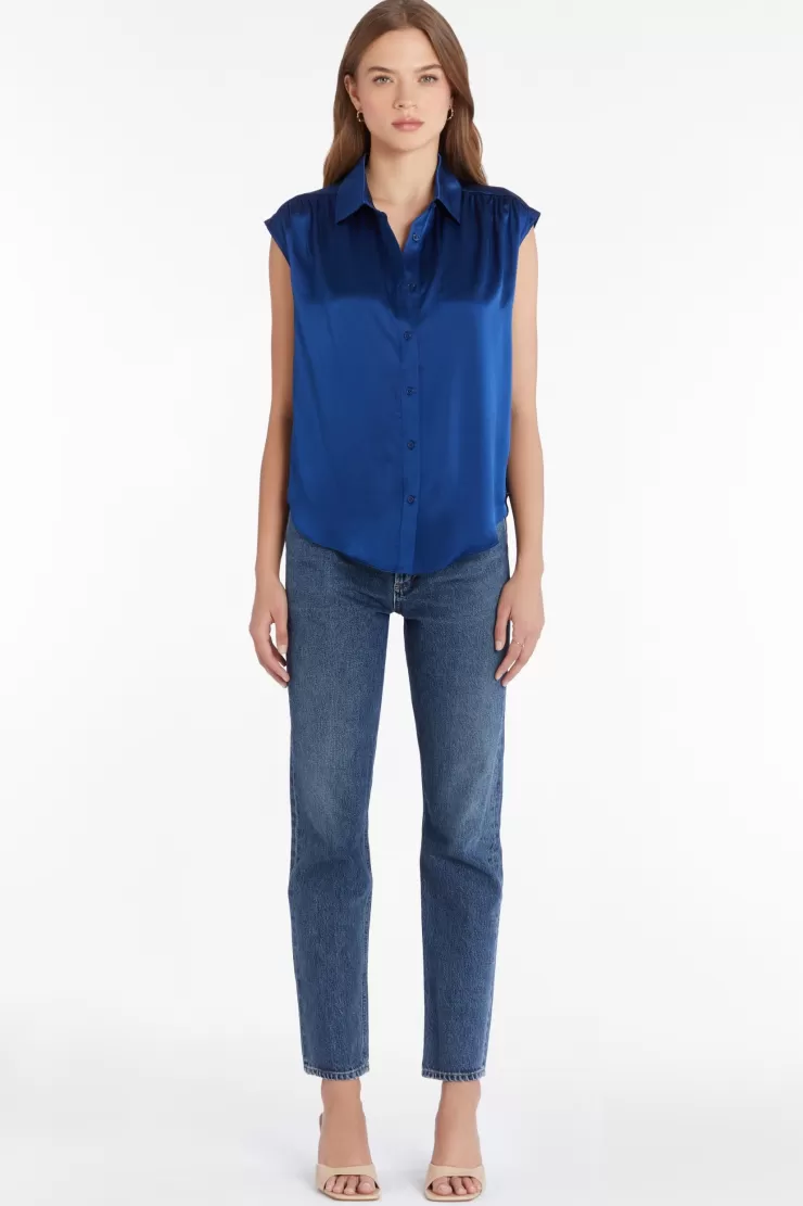 Calvin Silk Top In >AMANDA UPRICHARD Store