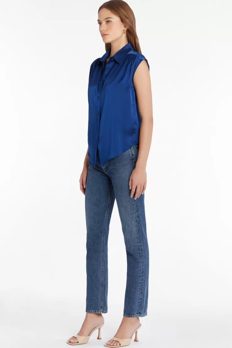 Calvin Silk Top In >AMANDA UPRICHARD Store