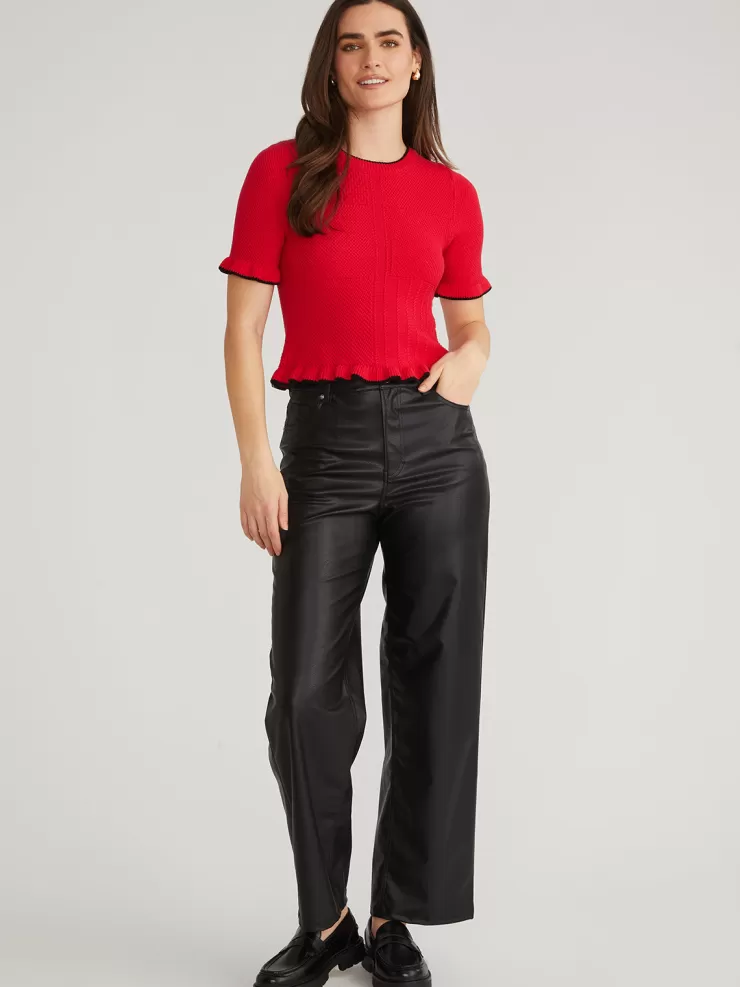 Caroline Tipped Ruffle Knit Pullover In >525 AMERICA Best Sale