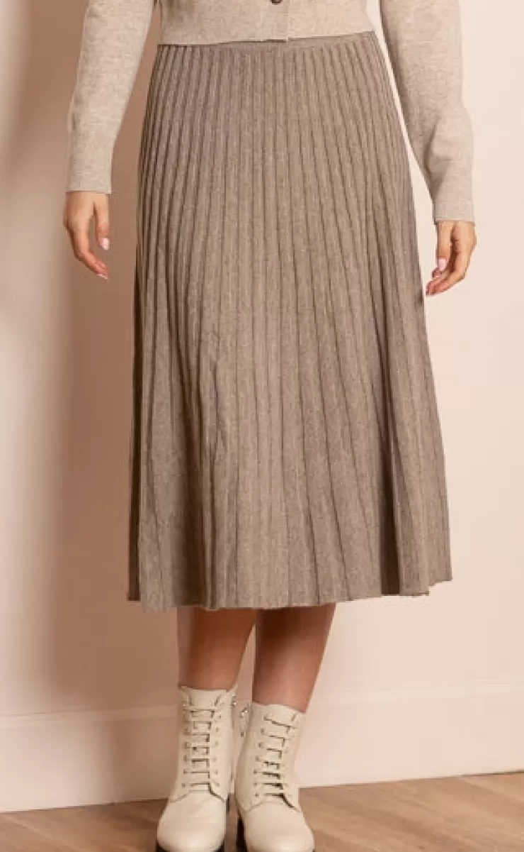 Catherine Merino Wool Pleated Knit Skirt In >JESSIE LIU Fashion