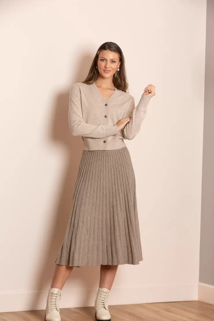 Catherine Merino Wool Pleated Knit Skirt In >JESSIE LIU Fashion