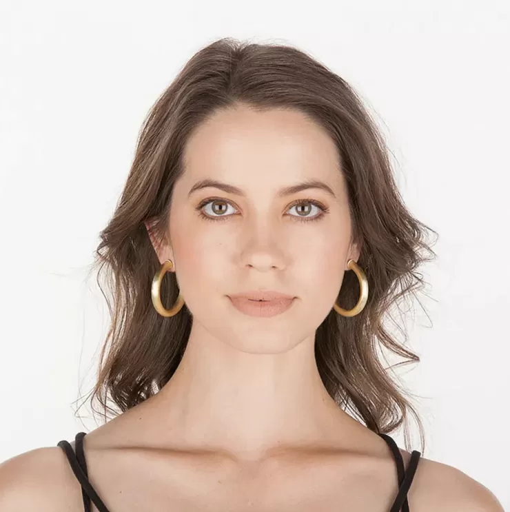 Chantal Hoops Earrings In Gold>SHEILA FAJL New