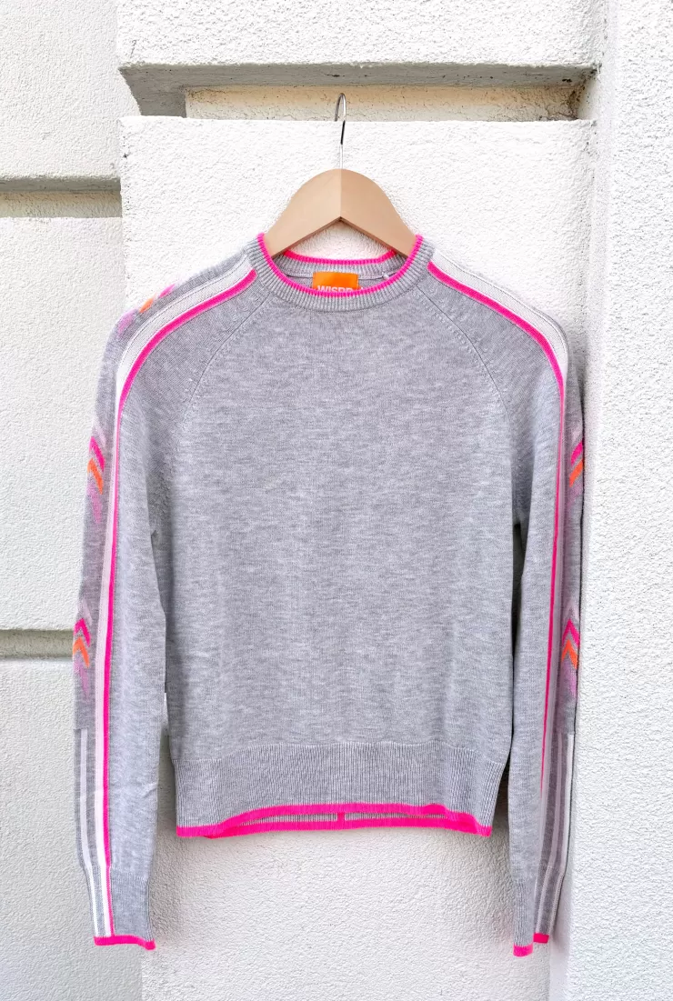 Chevron Sleeve Crew Sweater In >BRODIE Shop