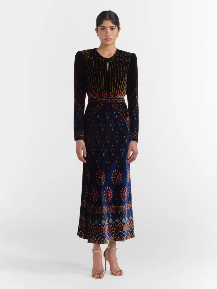 Claudia Velvet Midi Dress In >SALONI Fashion