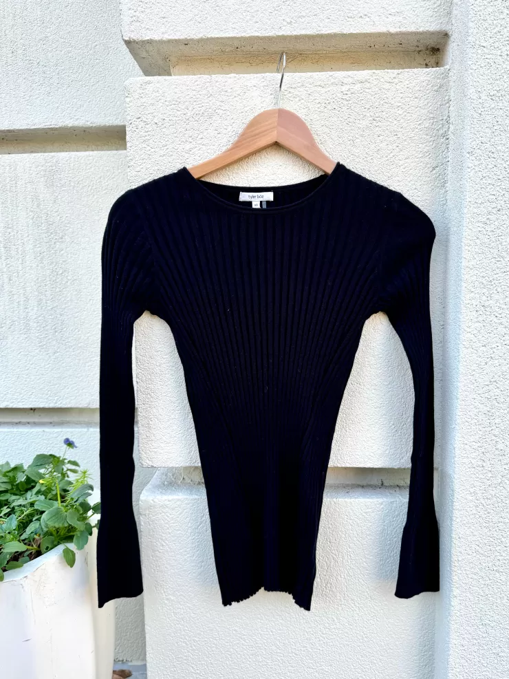 Cotton Cashmere Crew Neck Knit Top In >TYLER BOE Cheap