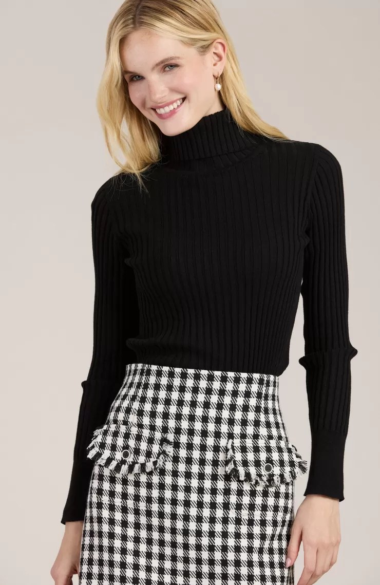 Cotton Cashmere Ribbed Turtleneck Top In >TYLER BOE Discount