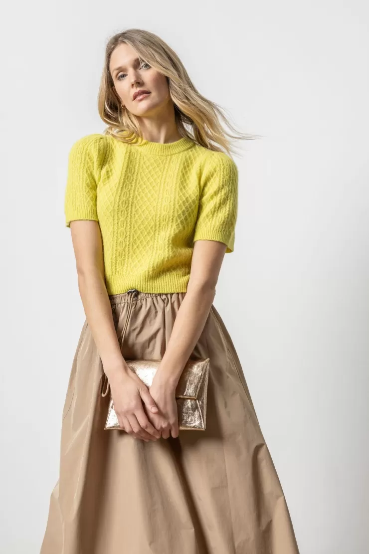 Cropped Cable Sweater In >LILLA P Fashion