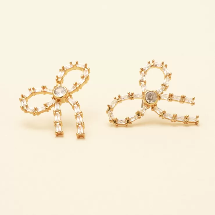 Crystal Bow Studs In >MIGNONNE GAVIGAN Cheap