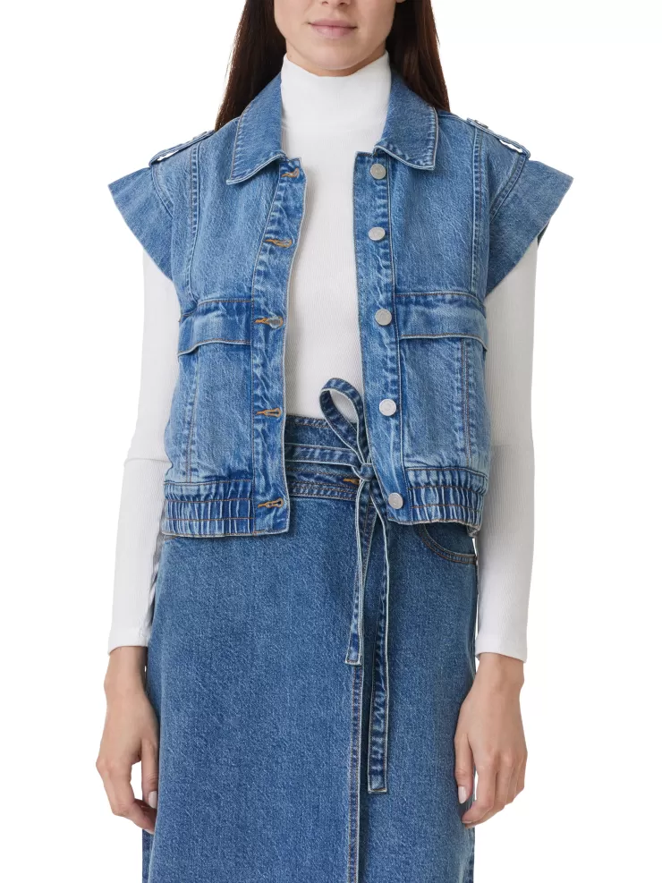 Denim Utility Vest In >HABITUAL Online