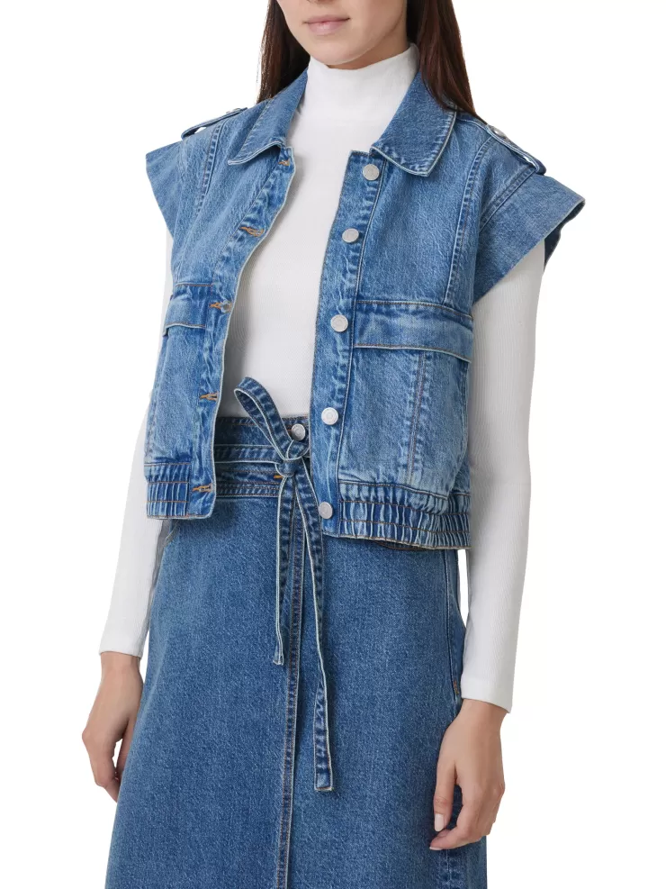 Denim Utility Vest In >HABITUAL Online