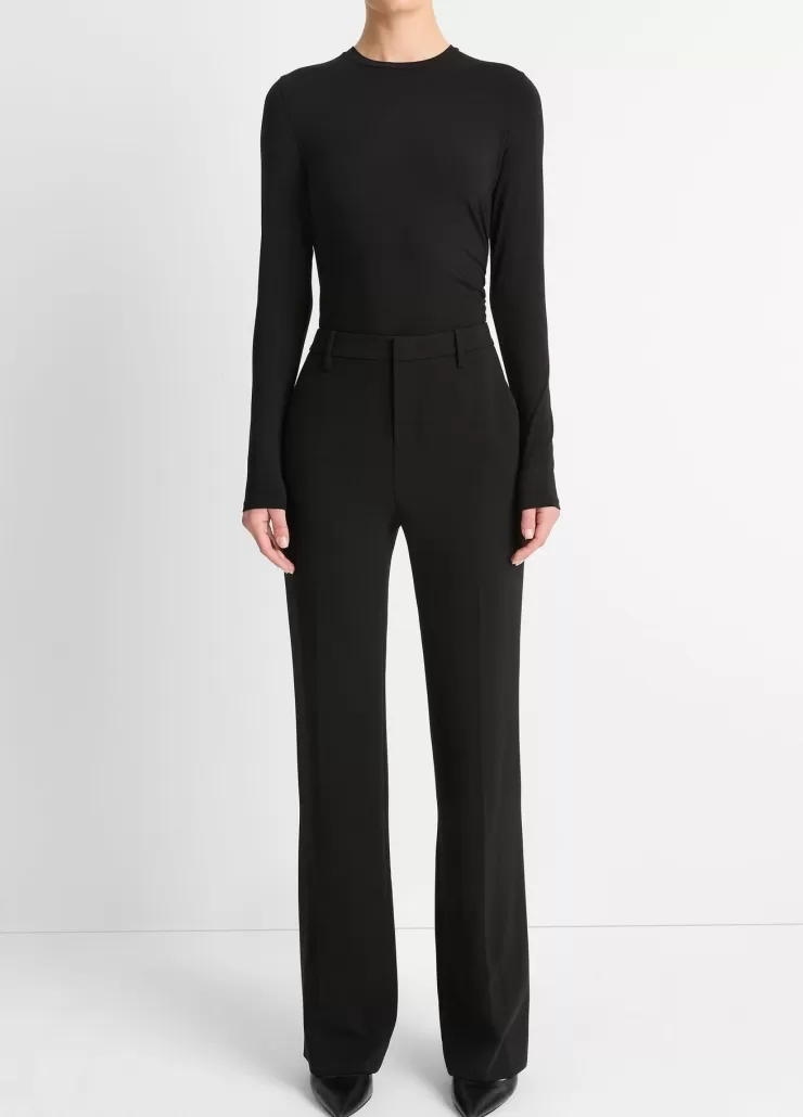 Draped Long Sleeve Crew Neck Top In >VINCE Online