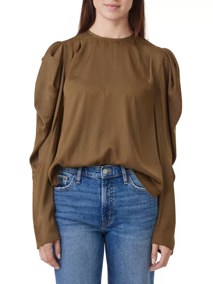 Draped Long Sleeve Top In >HABITUAL Store