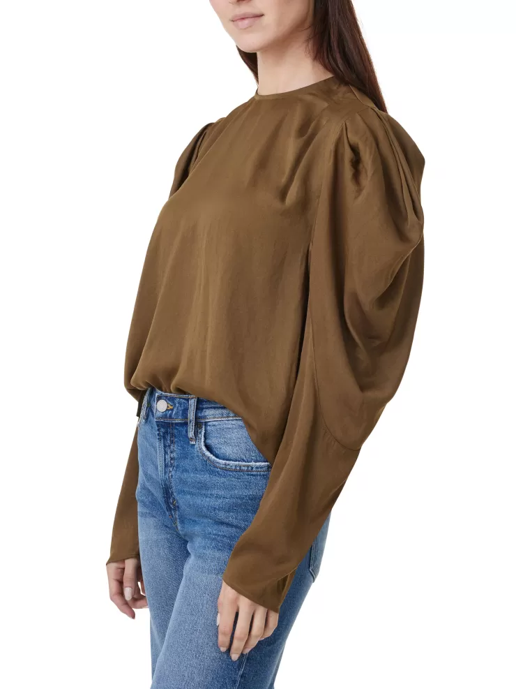 Draped Long Sleeve Top In >HABITUAL Store