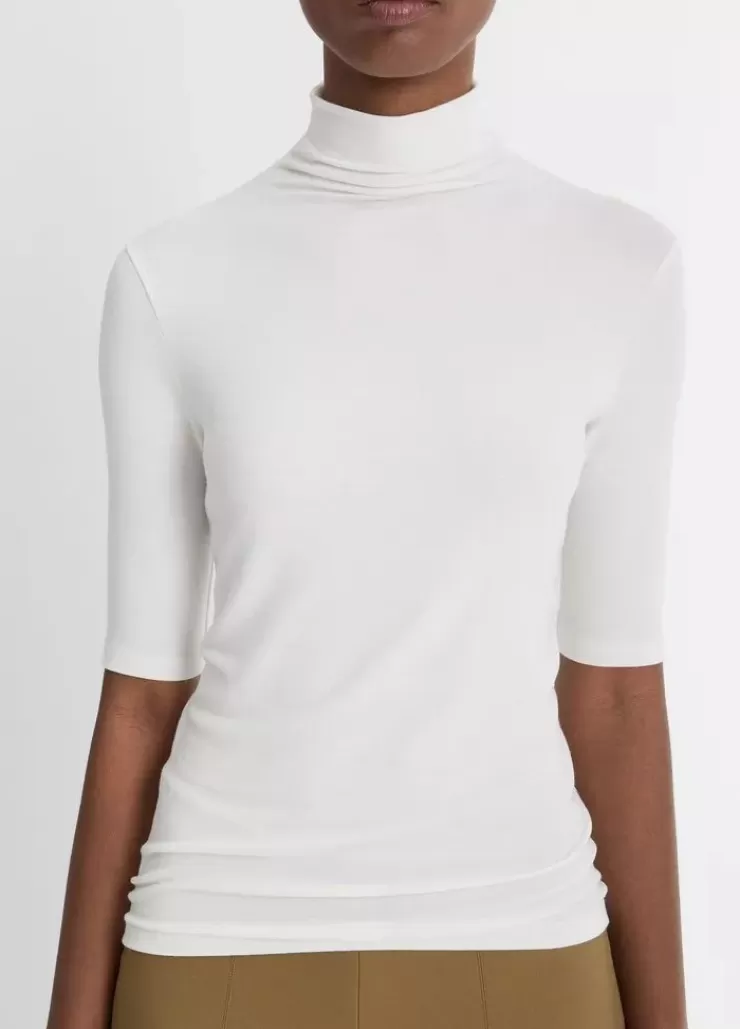 Elbow Sleeve Turtleneck Top In >VINCE Sale