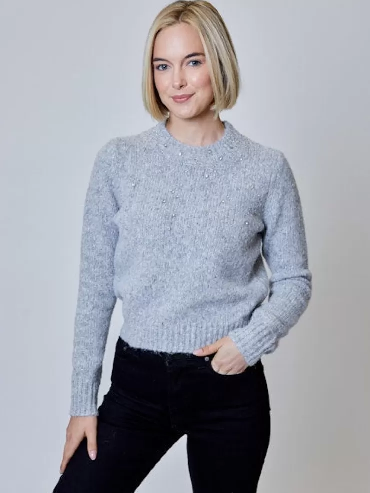 Embellished Long Sleeve Sweater In >DESIGN HISTORY Outlet