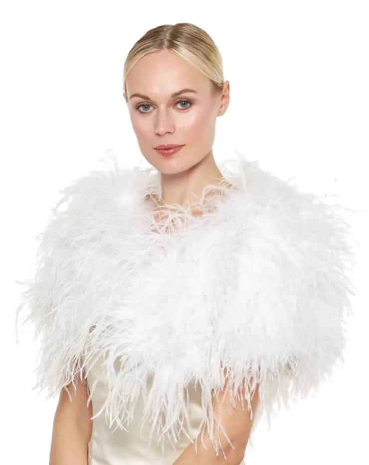 Feather Shoulder Shrug In >LINDA RICHARD Cheap