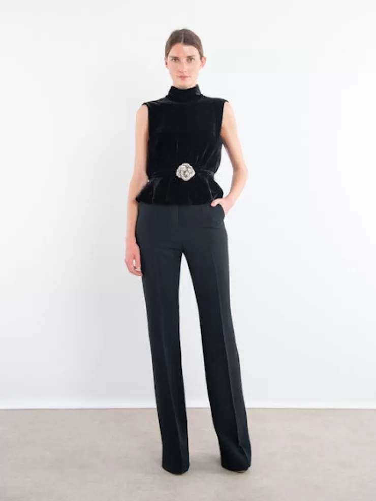 Fleur Velvet Top In Black>SALONI Discount