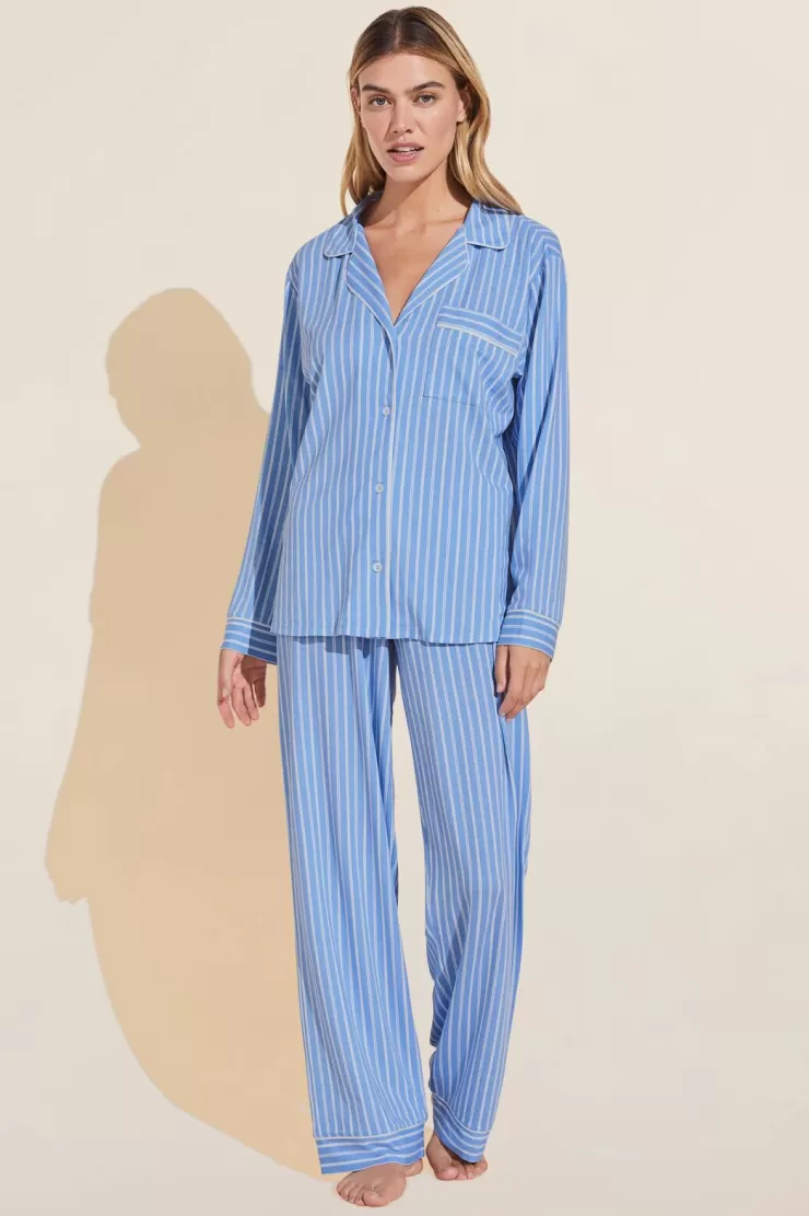 Gisele Modal Long PJ Set In Nordic Stripes Vista >EBERJEY Cheap