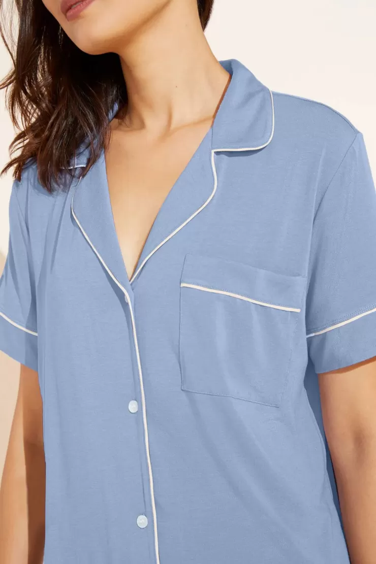 Gisele Relaxed Short PJ Set In Blue/Ivory>EBERJEY Cheap