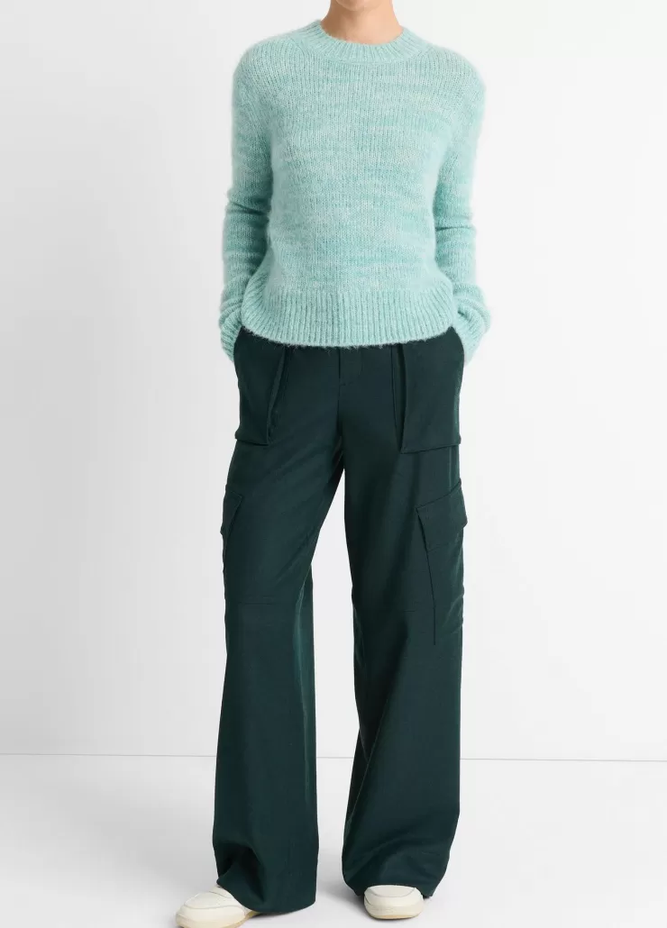 Italian Marled Alpaca-Blend Crew Neck Sweater In >VINCE Online