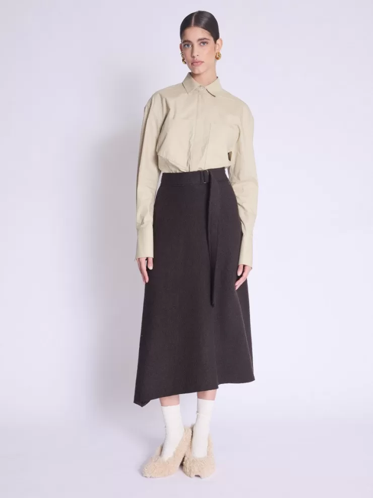 Janka Trapeze Belted Midi Skirt In >BERENICE PARIS Cheap