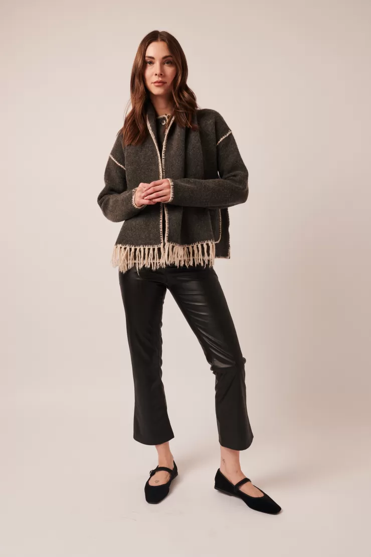 Kingsley Shacket With Fringe Scarf In >LINE Discount