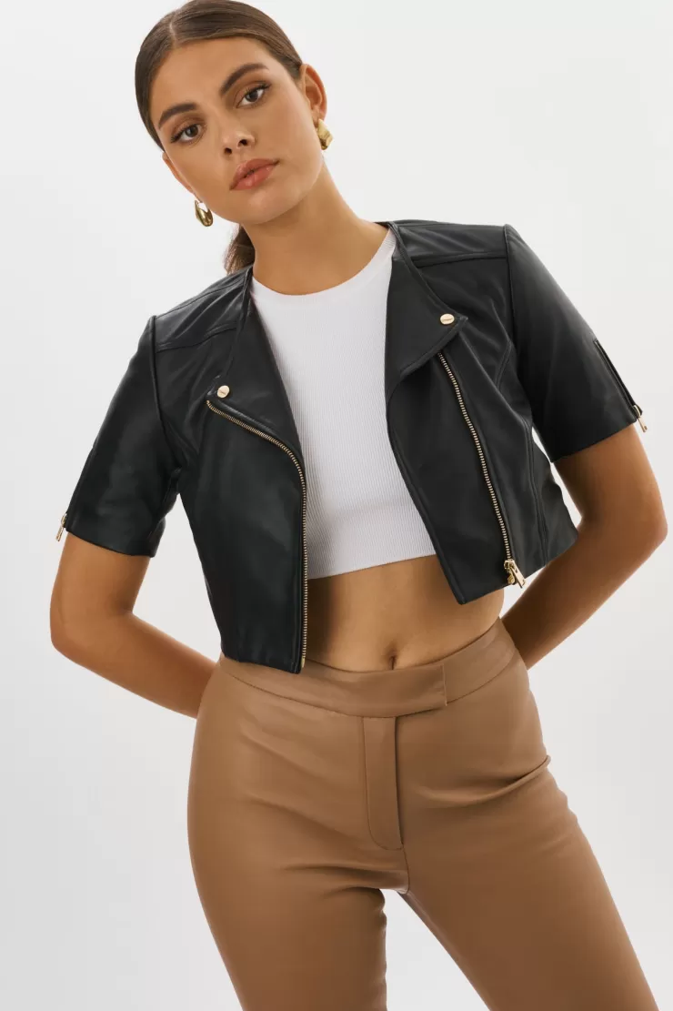 Kirsi Cropped Biker Jacket In >LAMARQUE Clearance