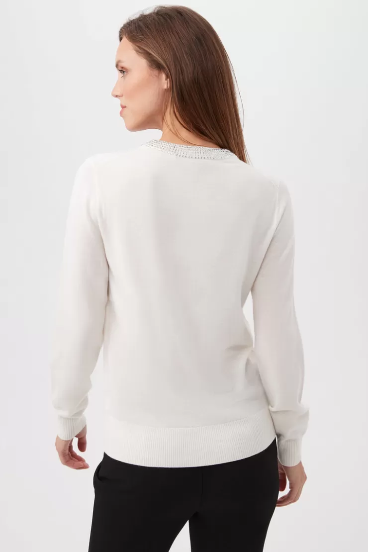 Laelia Rhinestone Trim Sweater In >TRINA TURK Clearance