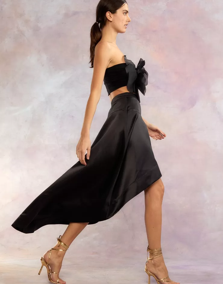 Livia Satin High Low Skirt In >CYNTHIA ROWLEY Cheap