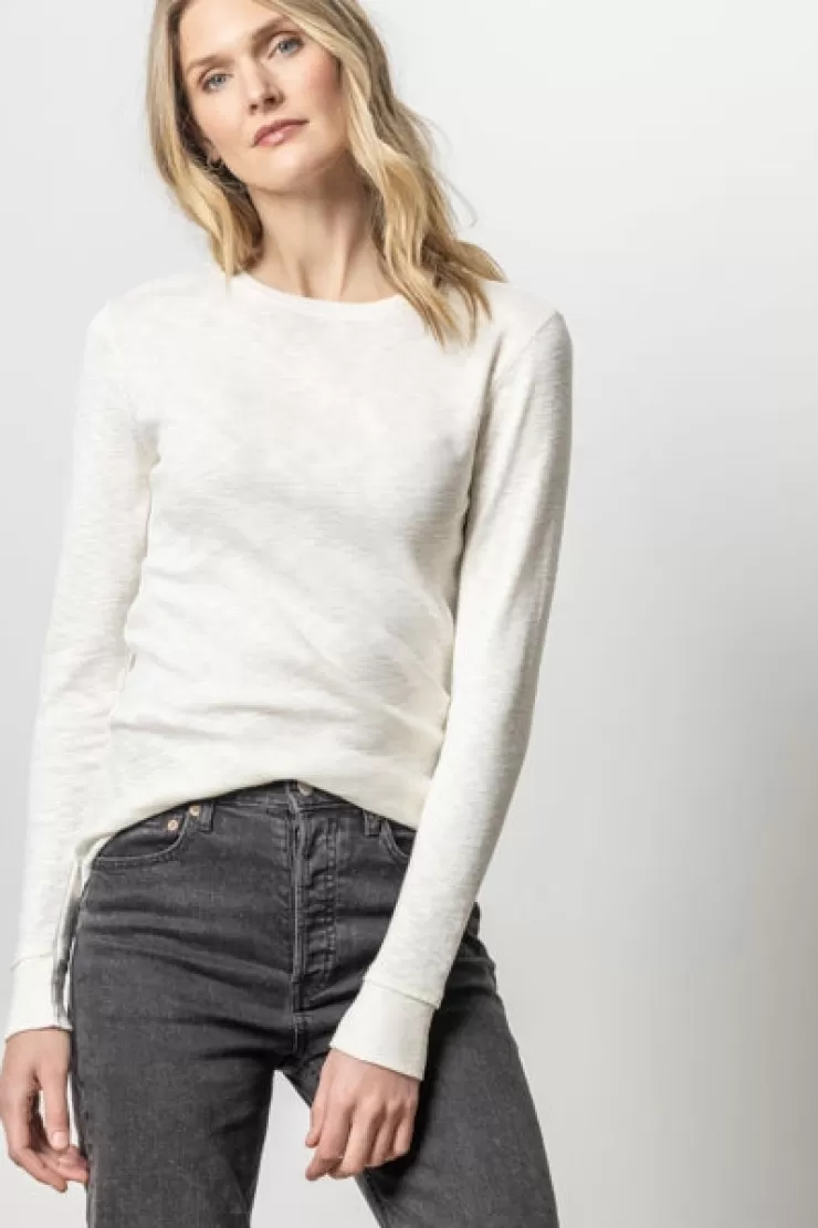 Long Sleeve Raw Edge Crew In >LILLA P Fashion