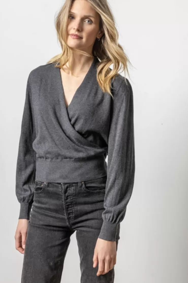 Long Sleeve Surplice Sweater In >LILLA P Cheap