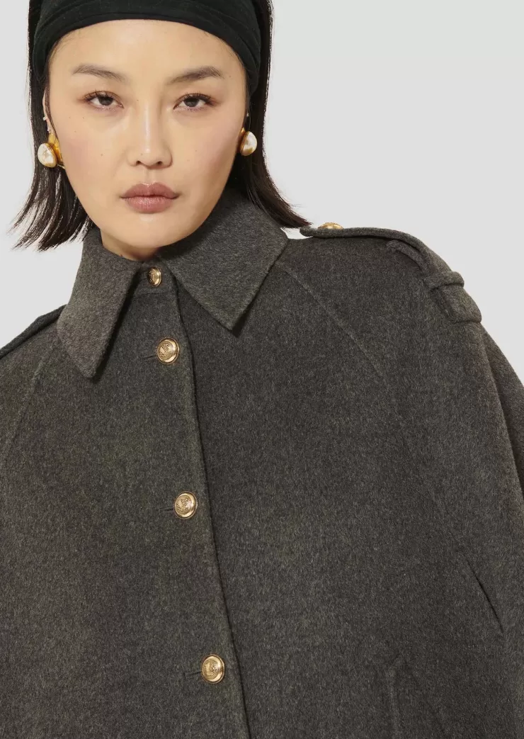 Majorelle Double-faced Cape Coat In Charcoal >TARA JARMON Sale