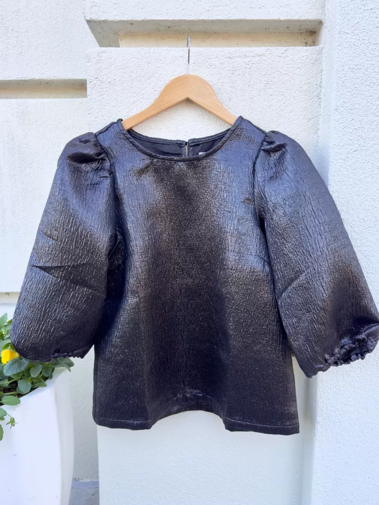 Metallic Puff Sleeve Top In >ESQUALO Fashion