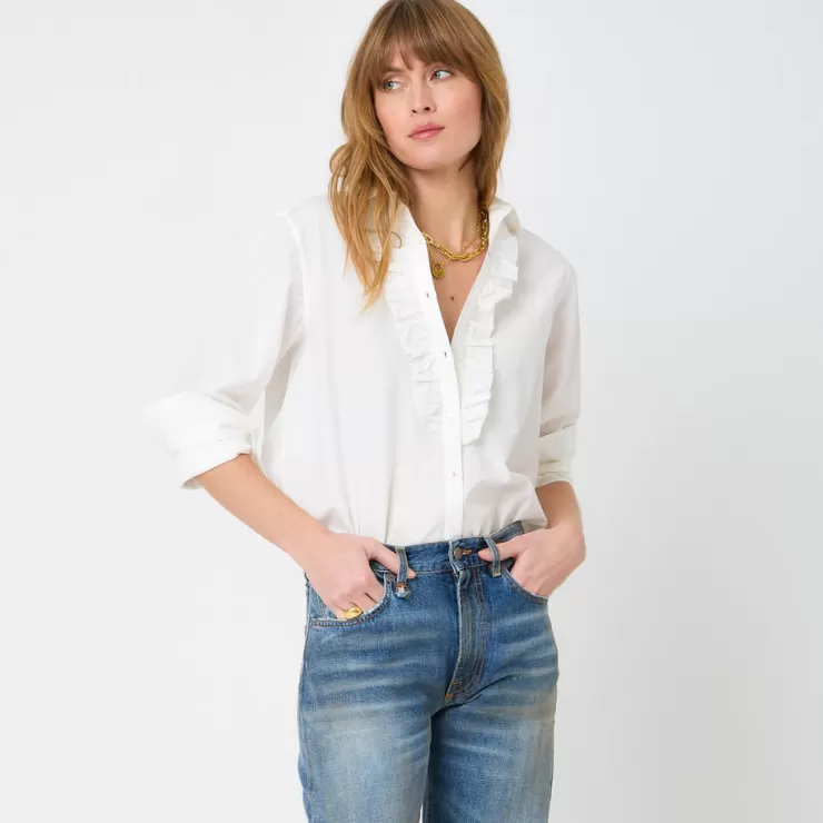 Mia Ruffle Front Shirt In >KERRI ROSENTHAL Clearance