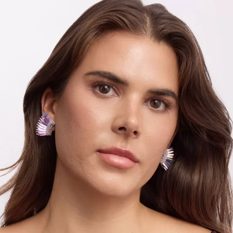 Micro Madeline Earring In Oilslick Rainbow>MIGNONNE GAVIGAN Fashion