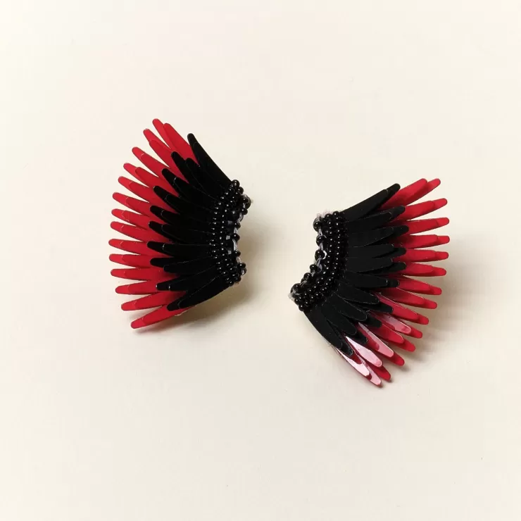 Mini Madeline Earrings In Black/Crimson>MIGNONNE GAVIGAN Store