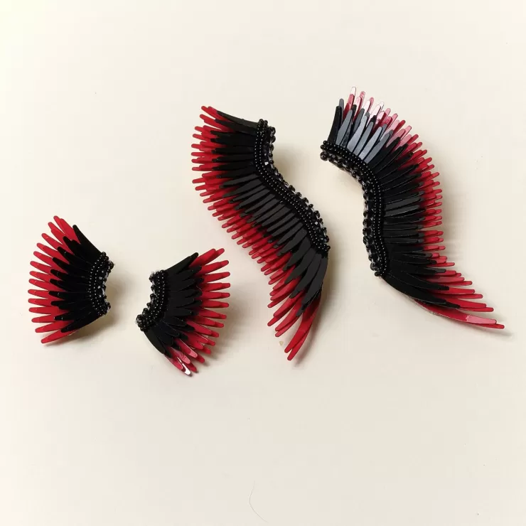 Mini Madeline Earrings In Black/Crimson>MIGNONNE GAVIGAN Store