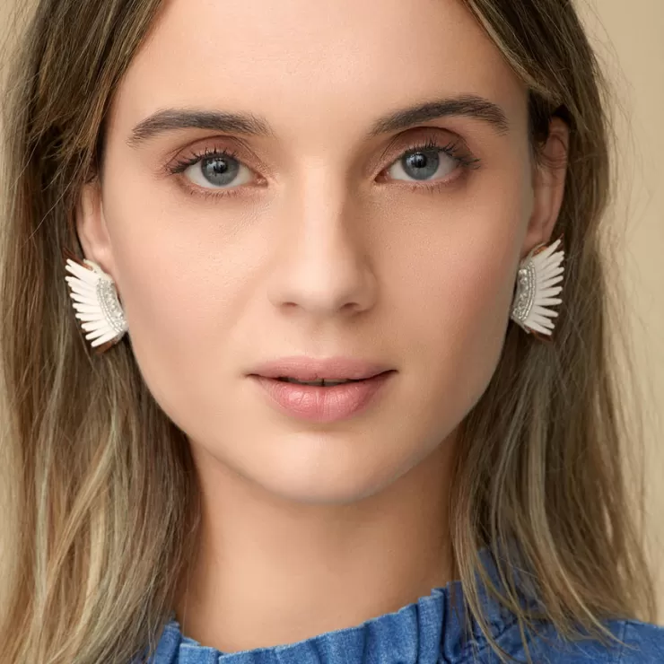 Mini Madeline Earrings In White/Gold>MIGNONNE GAVIGAN Best