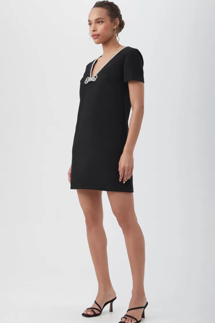 Obelle Rhinestone Trim Dress In >TRINA TURK Online